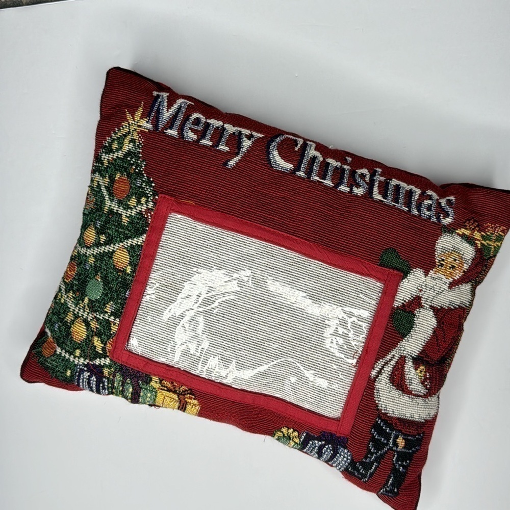 Christmas pillow with photo frame